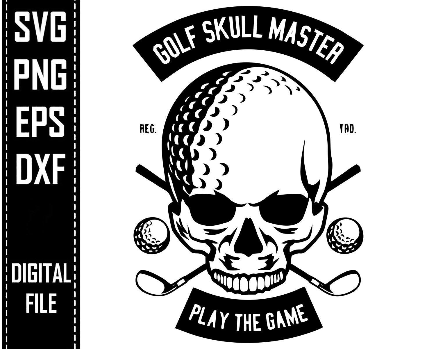 Golf Skull MAster Svg Eps Png Dxf Play Game Print Tshirt Etsy