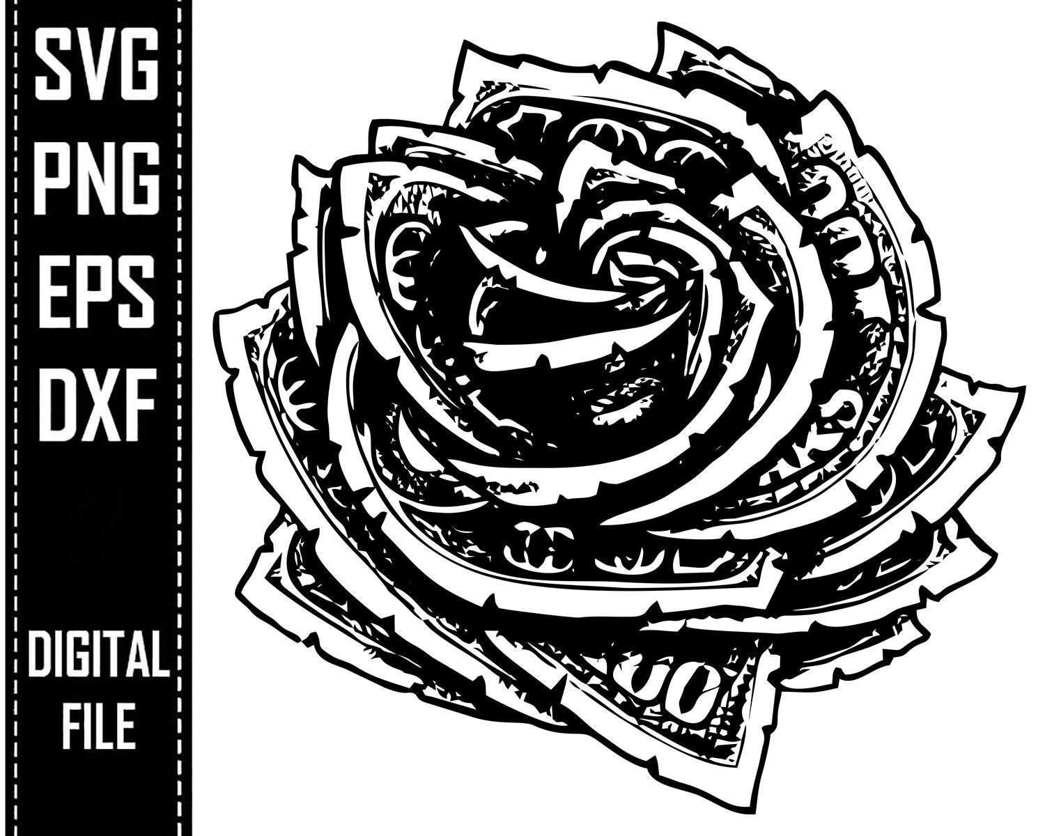 Download Money Rose Design 100 Dollar Bill Flower Cash Paper Currency Etsy