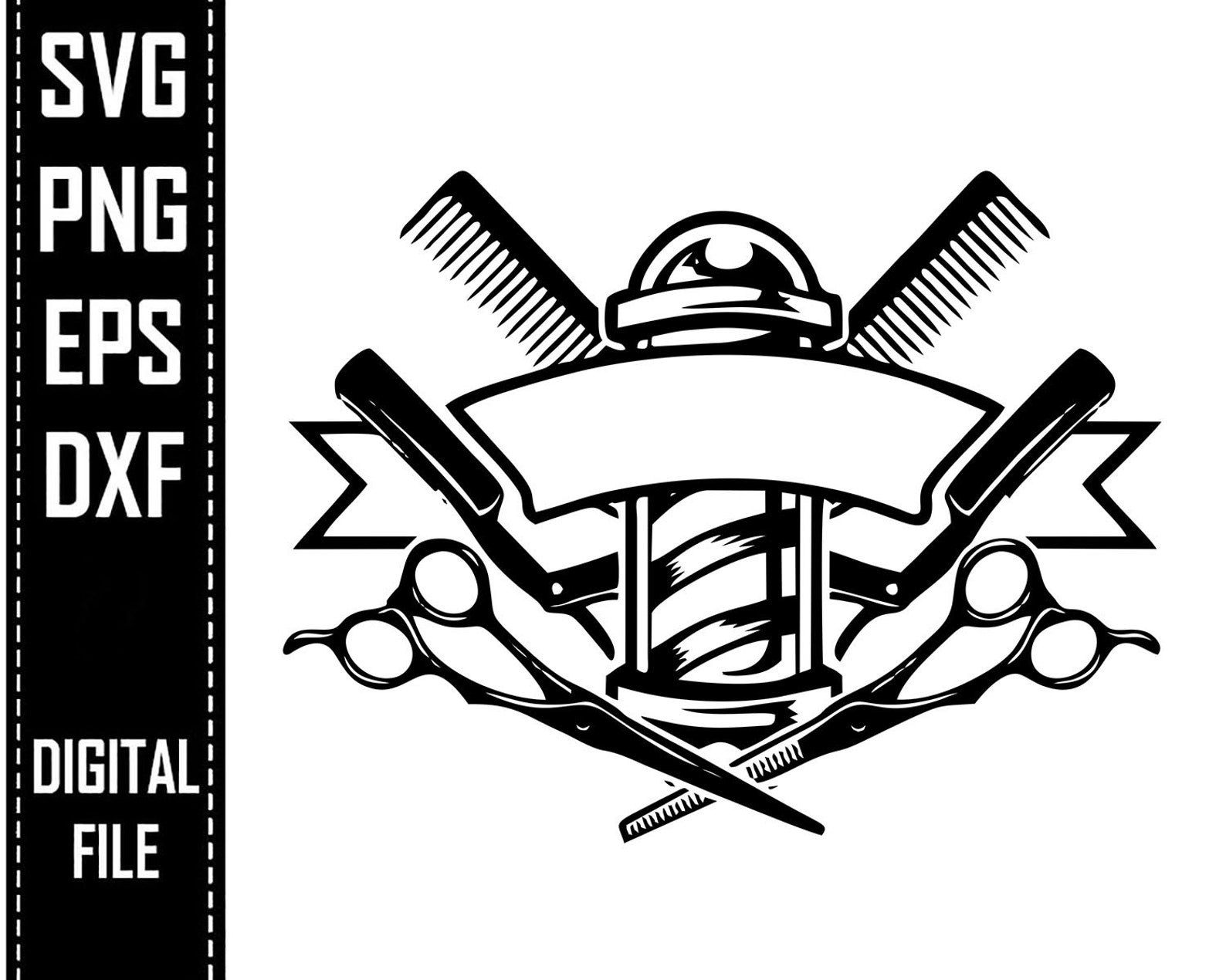 Barber Comb Scissors Salon Pole Haircut Hair Cut Etsy