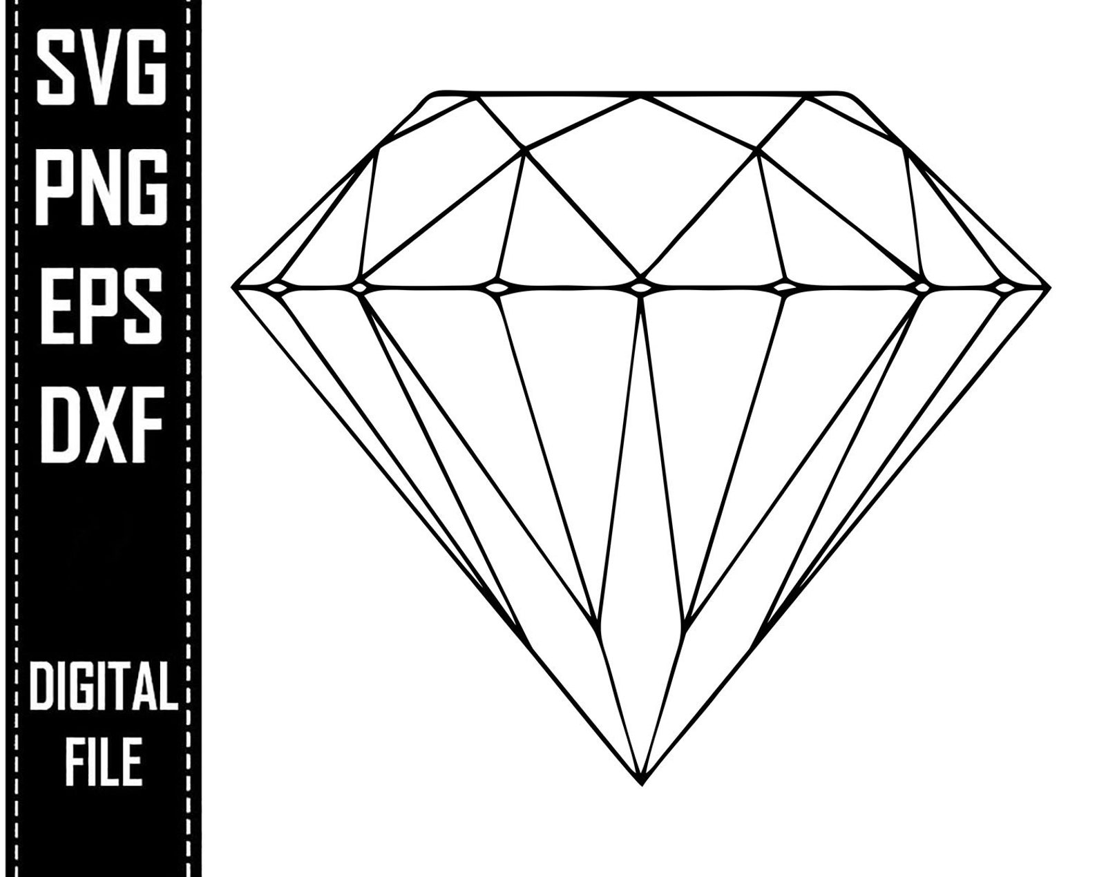 Geometric Diamond Svg Jewelry Png Diamond shape Eps diamond | Etsy