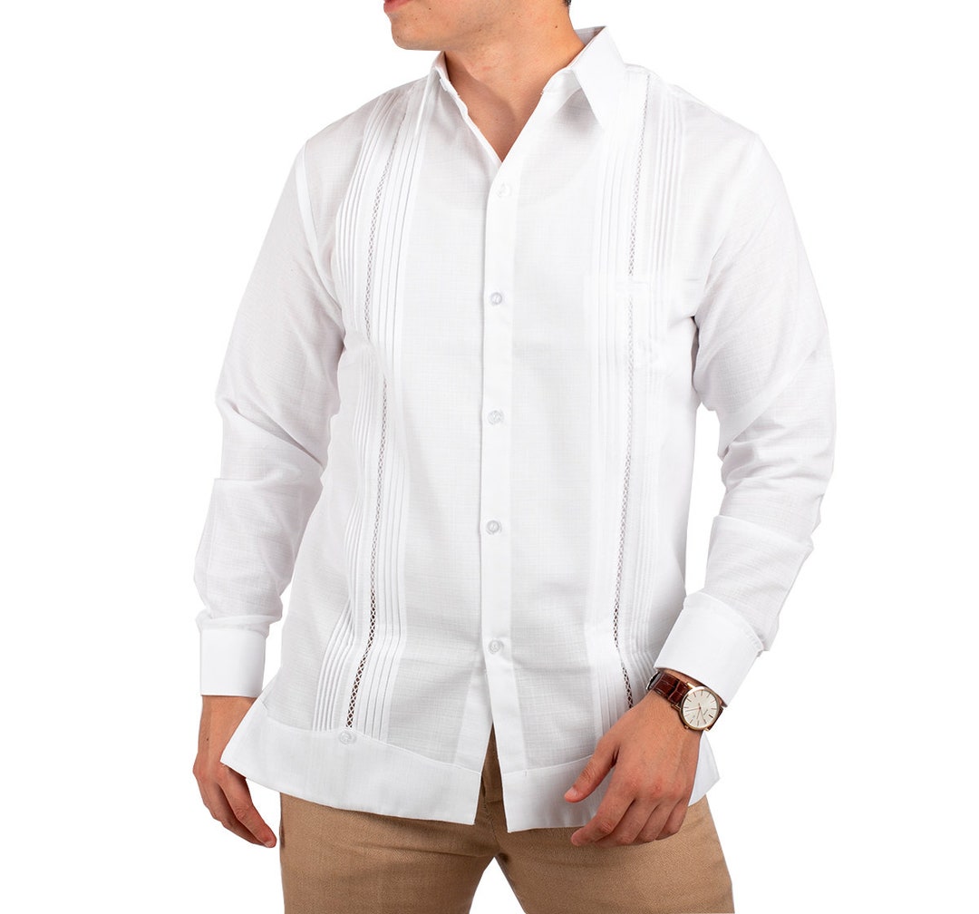 Guayabera Yucateca De Lino Modelo Celestún, Manga Larga. - Etsy