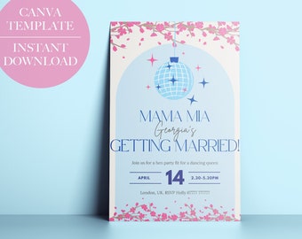 Mamma Mia Bachelorette Invitation: Dancing Queen Hen Do Itinerary (Canva Template)