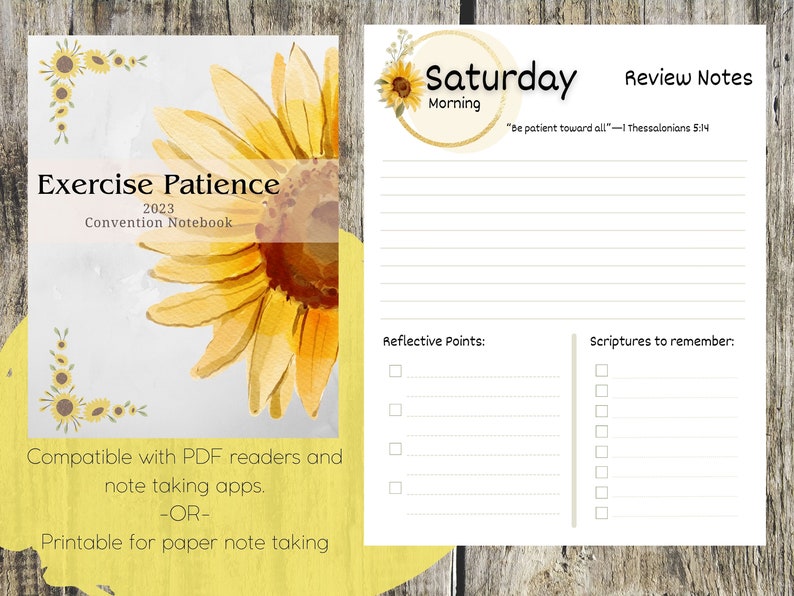 EXERCISE PATIENCE 2023 Convention Notebook Hyperlinked 108 Pages