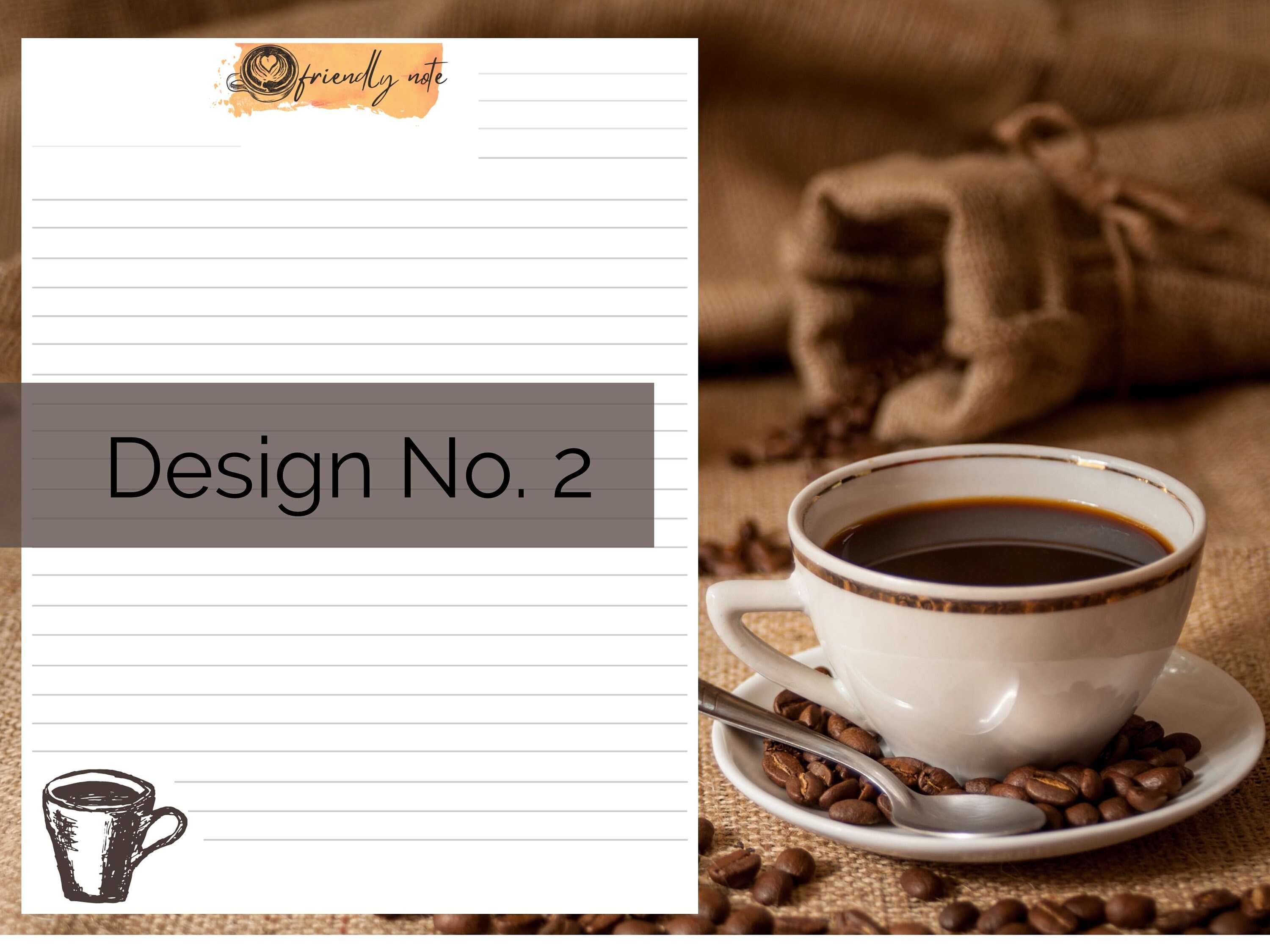 Stationery Letter Writing set Coffee lovers delight Lined Etsy