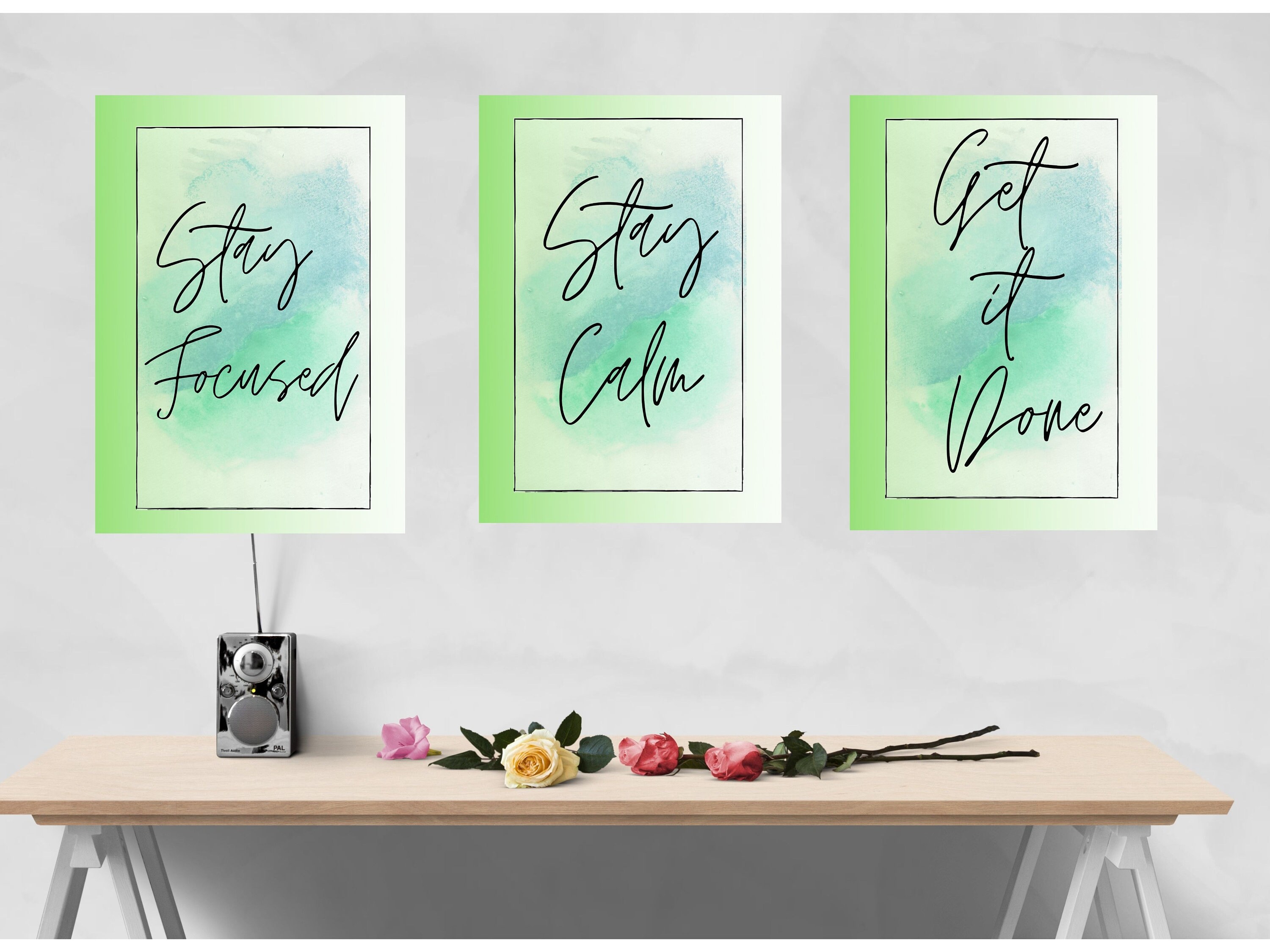Office Wall Art Stay Focused Stay Calm Get it Done Etsy