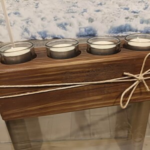 Chunky Log 4 Tealight Candle Holder