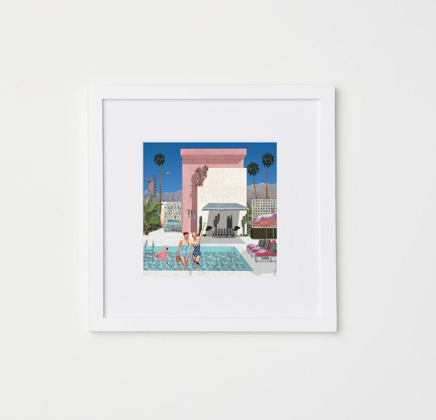 Collage 60S Los Angeles | avec ou Sans Cadre