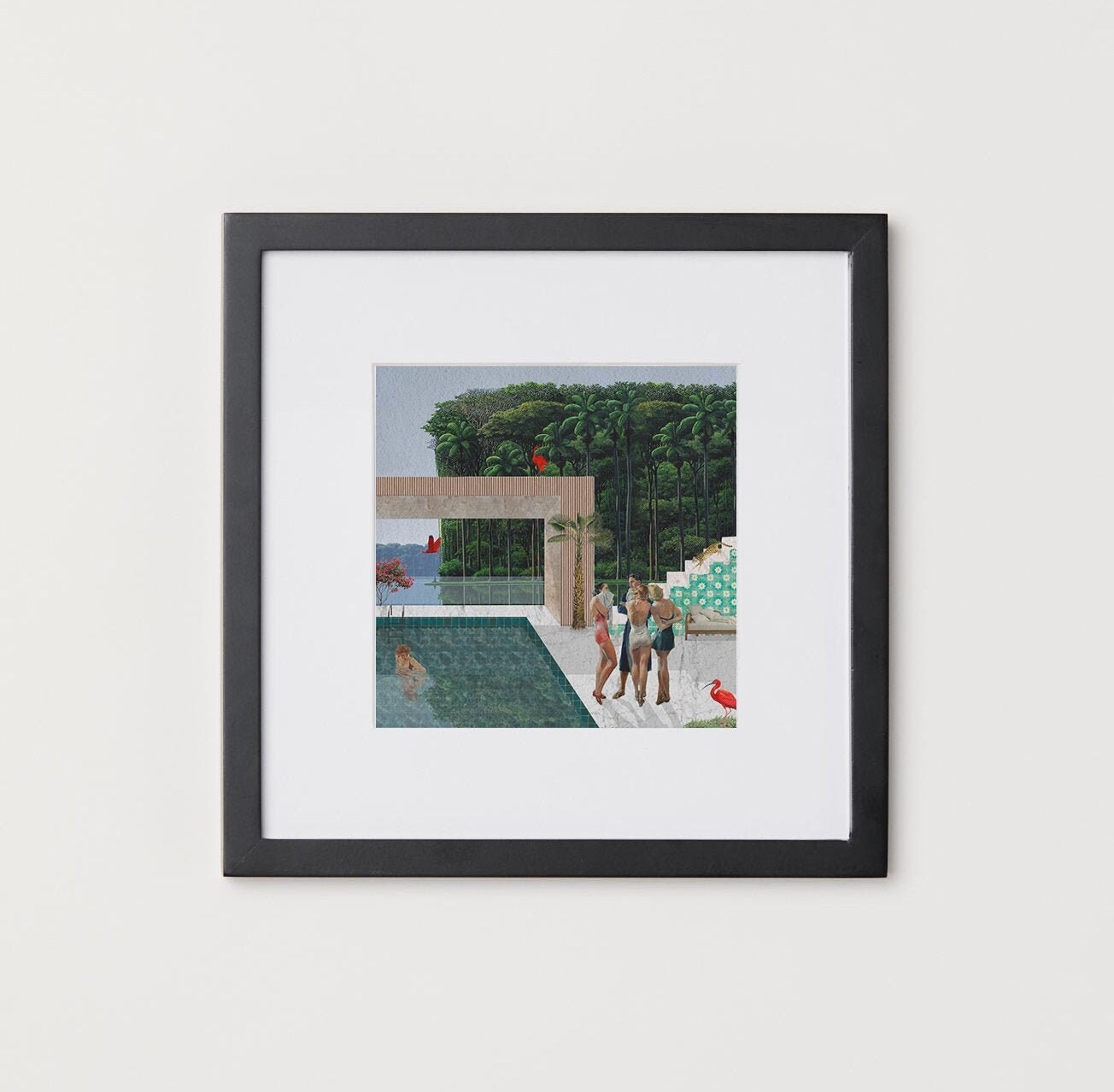 Collage Tropical Ibis | avec ou Sans Cadre