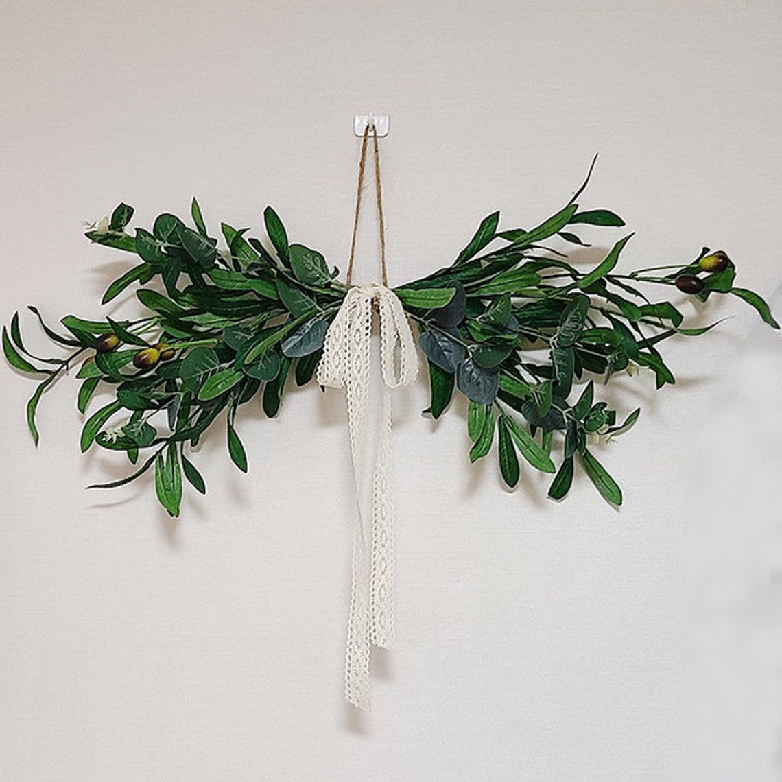 Artificial Olive Tree Garland LED Light Wall hanging decor Etsy