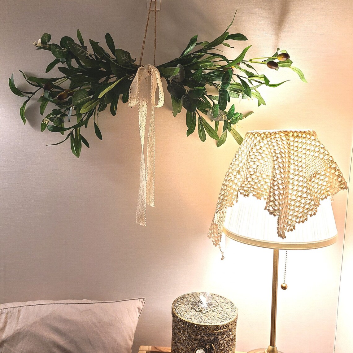 Artificial Olive Tree Garland LED Light Wall hanging decor Etsy