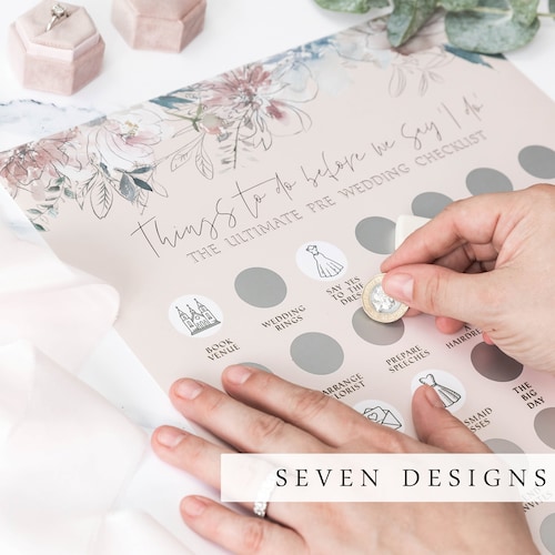 Engagement Gift | Engagement Gift for Couple | Engagement Gift for Bride to Be | Wedding Planning Scratch Poster | 7 Designs