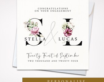 Engagement Card | Personalised Engagement Card | Engagement Gift | Engagement Card for Couples | Newly Engaged Card