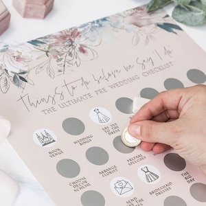Engagement Gift | Wedding Planning Scratch Poster | Engagement Gift for Couples | Bride to Be Gift | Dusky Pink