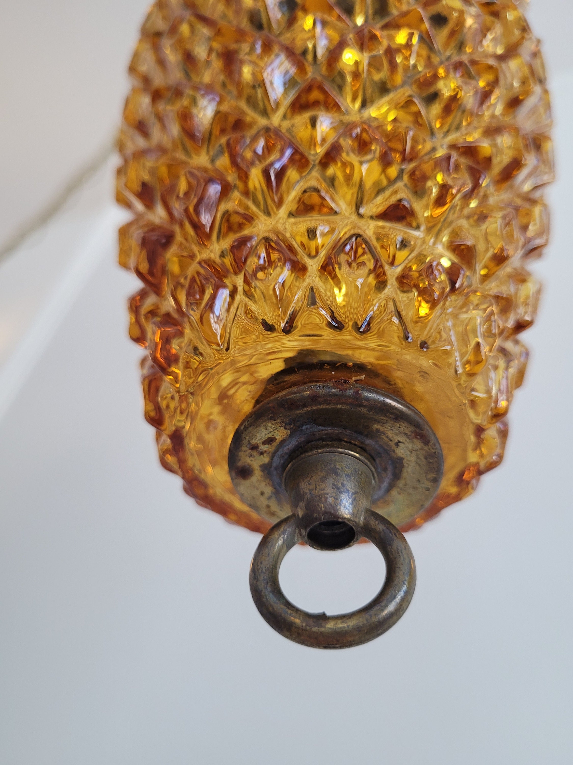Vintage Plug-in Swag Lamp, Hollywood Regency Ornate Amber Glass, Pineapple  Textured Cut Glass Light, Victorian, Steam Punk, Mid-century MCM - Etsy, image size:2250x3000