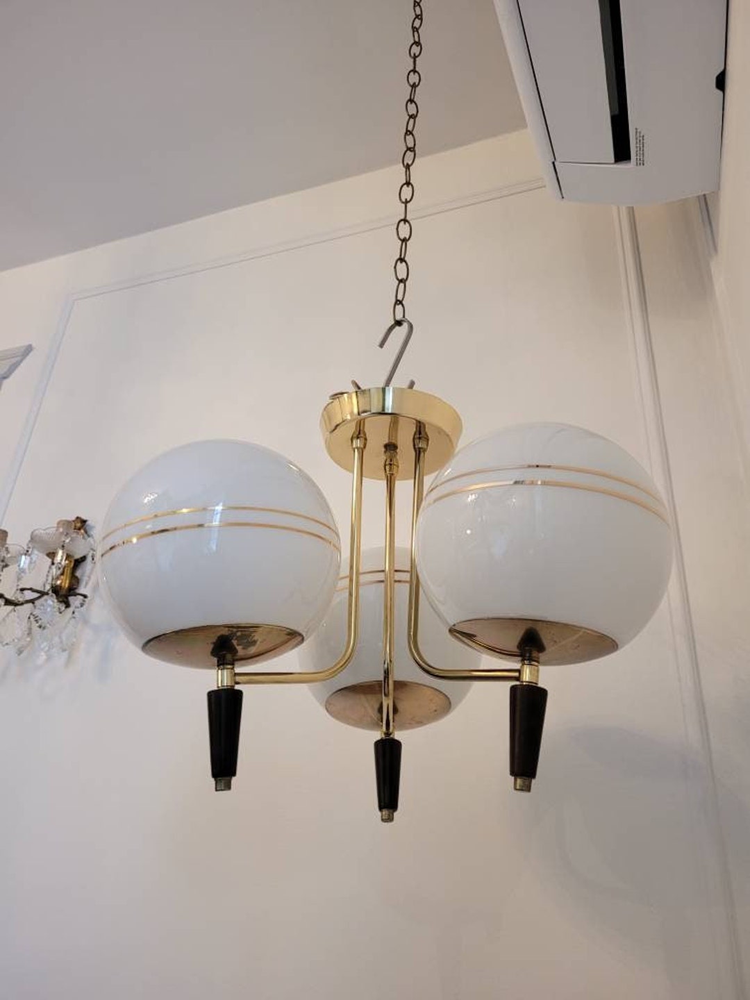 Vintage MCM Ceiling Light Fixture Large Mid Century Modern Etsy
