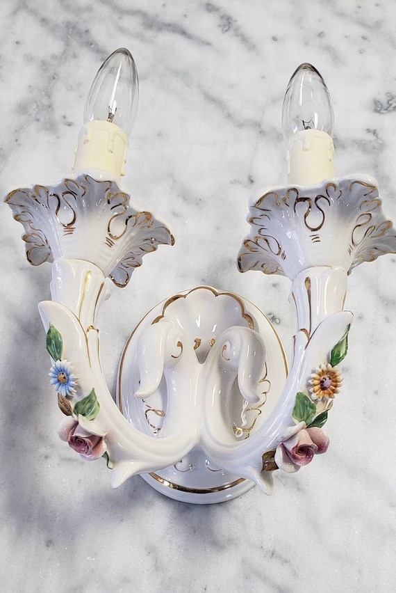 Vintage porcelain cheap wall sconce