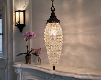 2 Available (Sold Separately) Vintage Swag Pendant Light, Hollywood Regency, Ornate Pineapple Cut Glass, Victorian, Steam Punk, Chandelier 2 Available (Sold Separately) Vintage Swag Pendant Light, Hollywood Regency, Ornate Pineapple Cut Glass, Victorian, Steam Punk, Chandelier