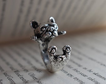 Acrylic British Bulldog Pug Dog Keychain Ring For Women Teens Gift Charm Jewelry Acrylic British Bulldog Pug Dog Keychain Ring For Women Teens Gift Charm Jewelry