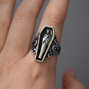Coffin Ring - Adjustable Statement Ring - Gothic Jewellery