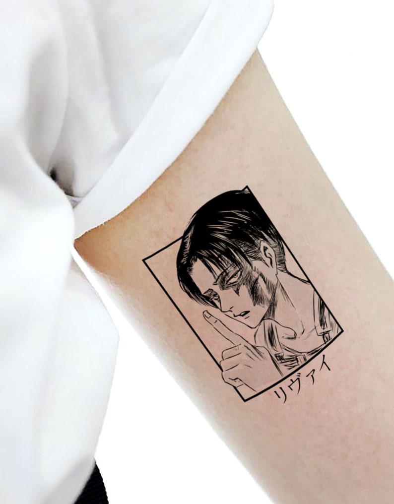 Attack On Titan Set Fake Tattoo Levi Ackerman Anime Manga Etsy Ireland