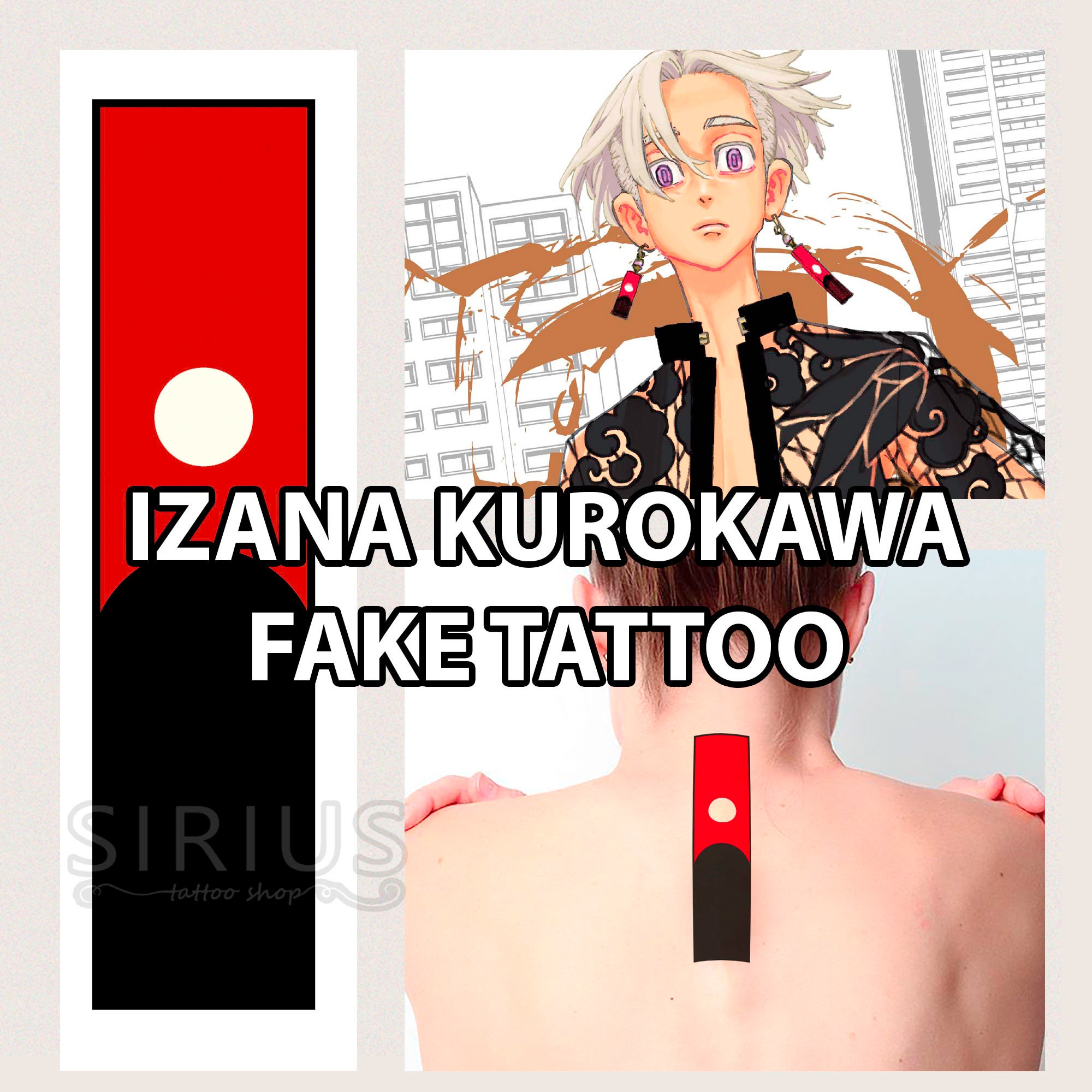 Izana Kurokawa Fake Tattoo Tokyo Revengers Anime Manga Merch | Etsy