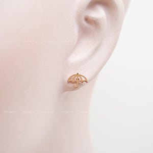 Dainty Umbrella Earrings Stud, Minimalist Umbrella Earrings, Tiny Umbrella, 925 Sterling Silver Earrings, Silver, Gold, Rose Gold, E1022