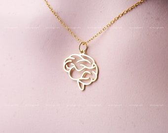 Brain Necklace, Medical Student Necklace, Doctor Gift, 925 Sterling Silver Necklace, Silver, Gold, Rose Gold, N1006