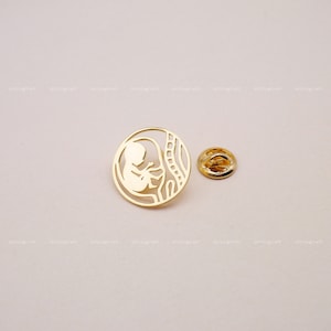 Broche de bebé en el útero, broche de feto, broche de bebé, anuncio de embarazo, broche de plata de ley 925, plata, oro, oro rosa, H1003