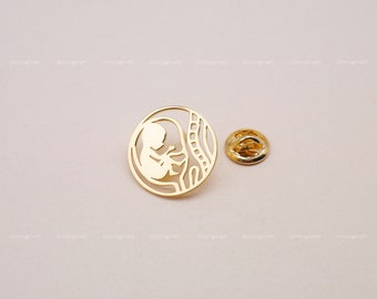 Baby in Womb Brooch, Fetus Brooch, Baby Pin, Pregnancy Announcement, 925 Sterling Silver Brooch, Silver, Gold, Rose Gold, H1003