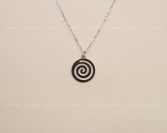 Collar espiral de renacimiento, collar de diosa espiral, espiritualidad, regalo para mamá, collar de plata de ley 925, plata, oro, oro rosa, N1050