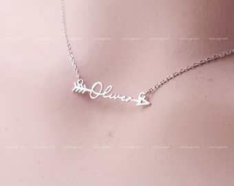 Arrow Necklace with Name, Personalized Name Arrow Necklace, Archer Necklace, 925 Sterling Silver Necklace, Silver, Gold, Rose Gold, N2023