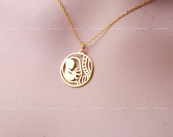 Baby in Womb Necklace, Fetus Necklace, Pregnancy Announcement, 925 Sterling Silver Necklace, Silver, Gold, Rose Gold, N1027