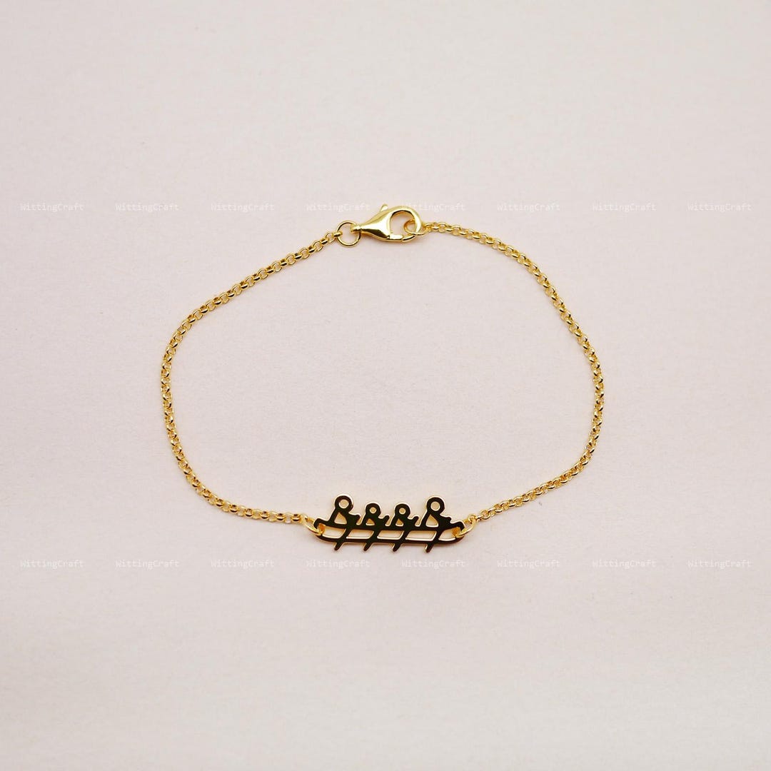 Canoe Bracelet, Family Member Bracelet, Minimalist Boat Bracelet, 925