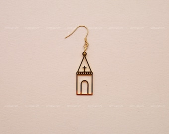 Orecchini cristiani, orecchini da chiesa, orecchini religiosi, orecchini in argento sterling 925, argento, oro, oro rosa, E1008