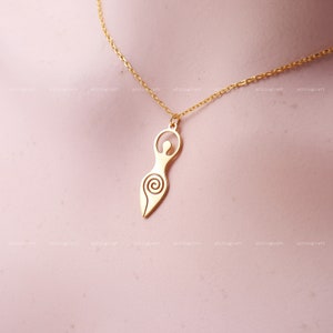 Spiral Goddess Necklace, Divine Feminine, Spirituality, Faith, Gift for Mom, 925 Sterling Silver Necklace, Silver, Gold, Rose Gold, N1030