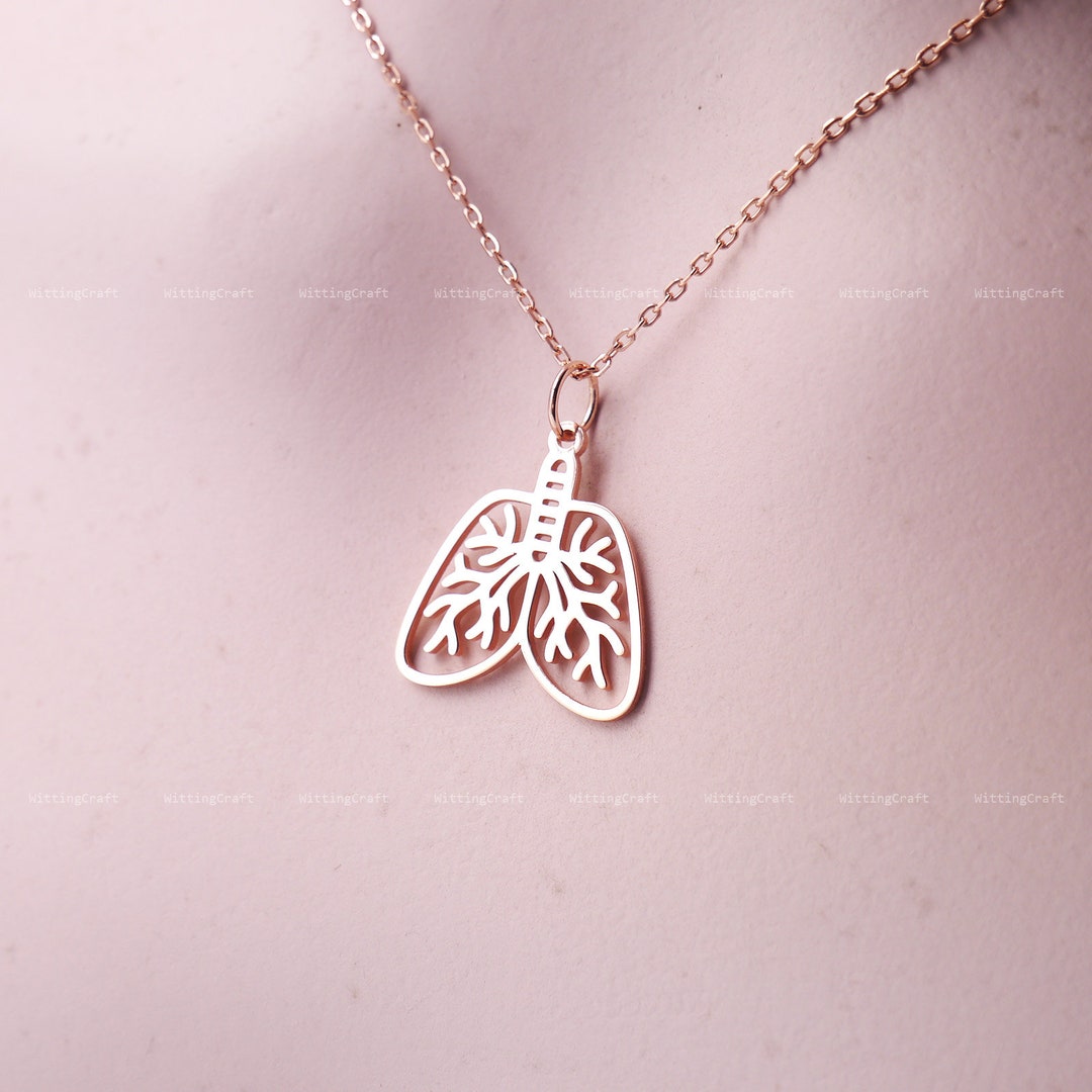 Lung Necklace, Doctor Gift, Nurse Gift, Anatomic Human Organ, 925