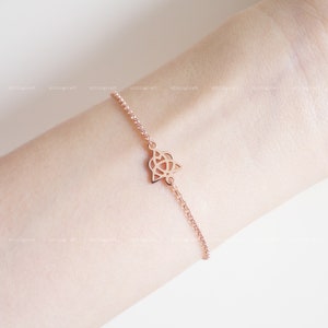 Celtic Knot Bracelet, Celtic Heart Bracelet, Celtic Jewelry, 925 Sterling Silver Bracelet, Silver, Gold, Rose Gold, Rolo Chain, B1009