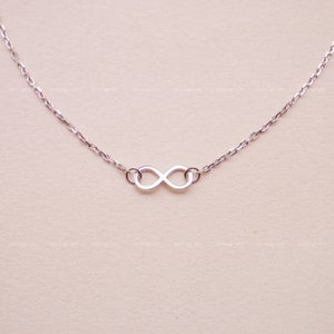 Colar infinito, colar delicado, colar minimalista, presente para ela, colar de prata esterlina 925, prata, ouro, ouro rosa, N1041