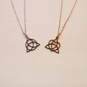 Celtic Knot Necklace, Celtic Trinity Knots, Triquetra, Irish, 925 Sterling Silver Necklace, Silver, Gold, Rose Gold, N1016