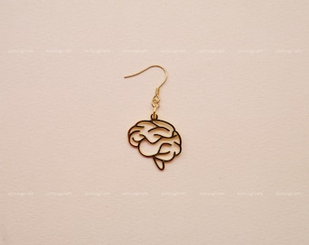 Brain Earrings, Brain Jewelry, More Human Organ Earrings, 925 Sterling Silver Earrings, Silver, Gold, Rose Gold, E1006