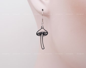 Mushroom Earrings, Vegetable Earrings, Gift for Vegetarian, Gift for Mom, 925 Sterling Silver Earrings, Silver, Gold, Rose Gold, E1019