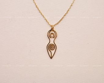 Spiral Goddess Necklace, Divine Feminine, Spirituality, Faith, New Mom Gift, 925 Sterling Silver Necklace, Silver, Gold, Rose Gold, N1030