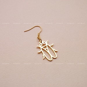 Orecchini Cicala, Orecchini Animali e Insetti, Orecchini Pendenti, Regalo per Lei, Orecchini in Argento Sterling 925, Argento, Oro, Oro Rosa, E1002