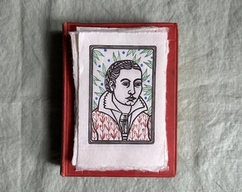 Portrait After Sofonisba Linocut Print
