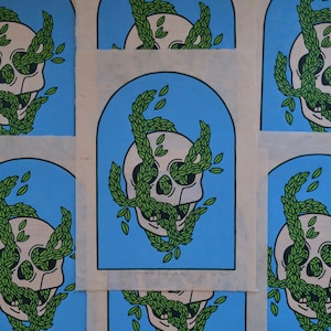 Botanical Memento Mori Linocut Print
