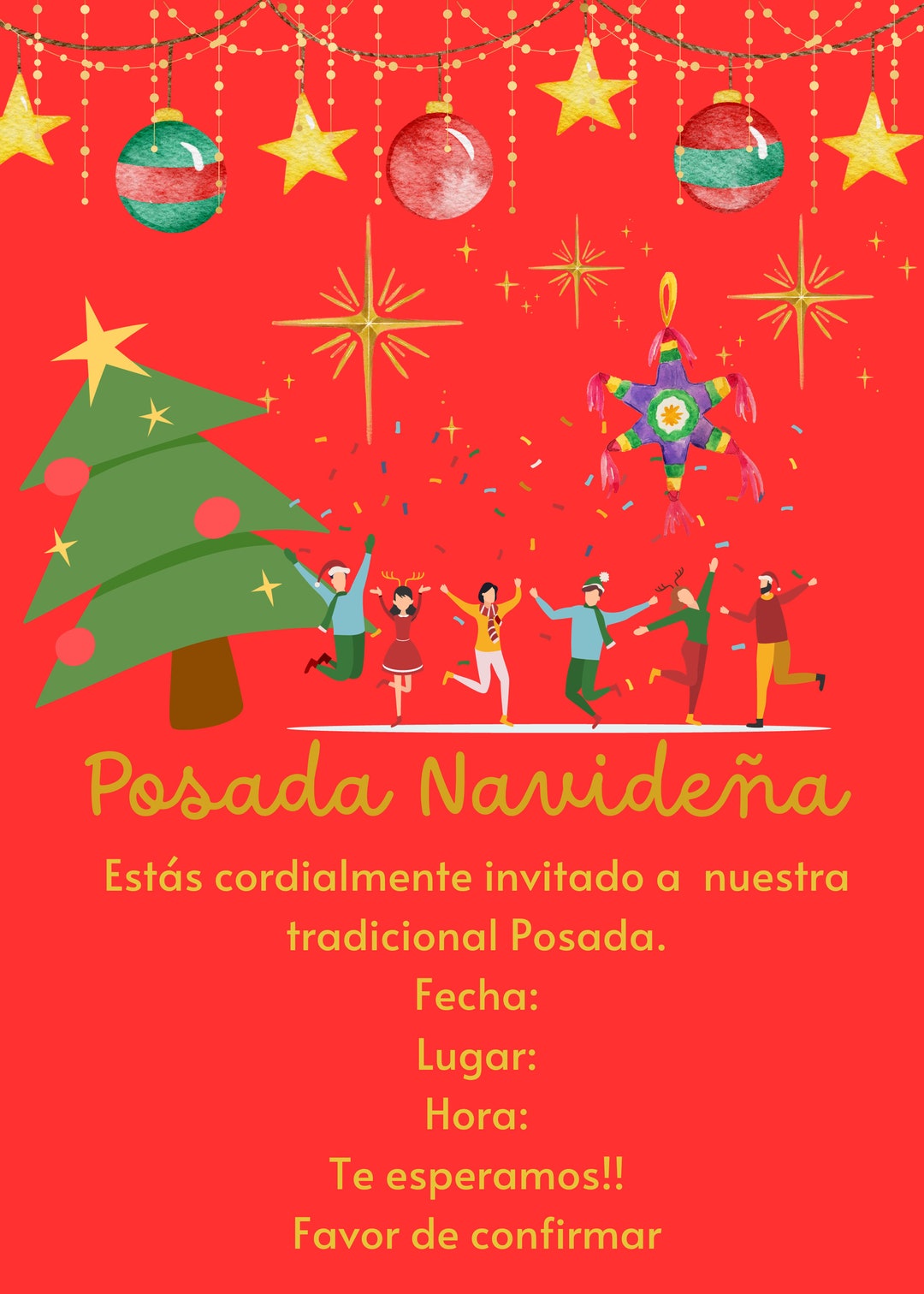 Editable Christmas Posada Invitation Etsy