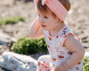 Blushing Tulips | Sleeveless Grow-with-Me Bamboo Romper | Baby & Toddler