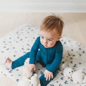 Solid Teal | Grow-with-Me Zippy | Bamboo Convertible Footie Romper