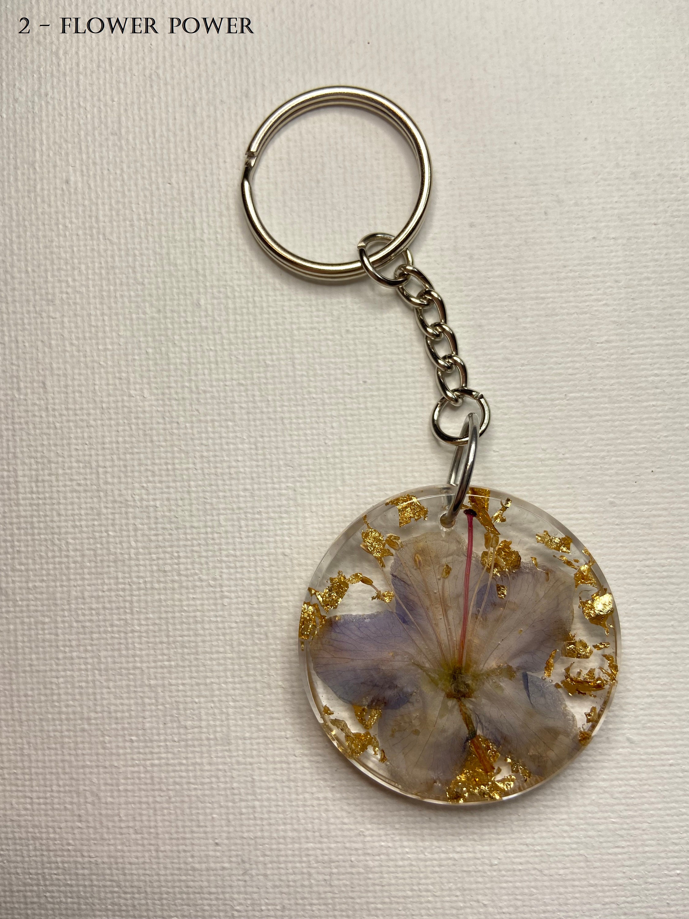 Keychains 2 Handmade Resin Keychains Flowers Etsy UK