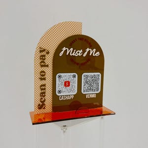 Scan to pay - QR-Code Geschäft Zahlung Schild & Visitenkartenhalter
